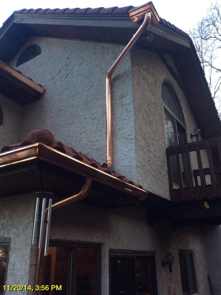 copper gutter installation