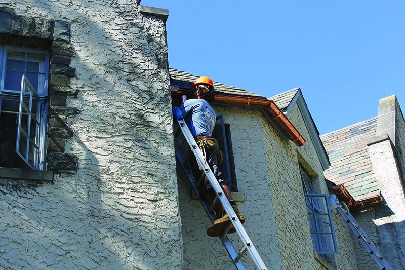 copper gutter installation