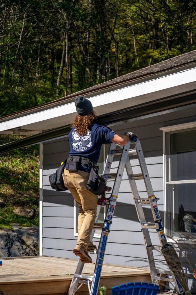 fascia board replacement in progress