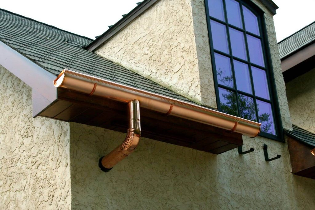 copper gutter installation